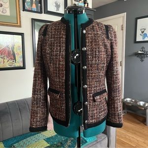 Free People Tweed Zip-Up Blazer